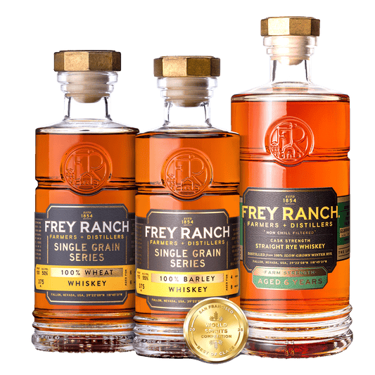 Single Grain Whiskey Super Bundle: Farm Strength Rye + 100% Barley 375ml + 100% Wheat 375ml