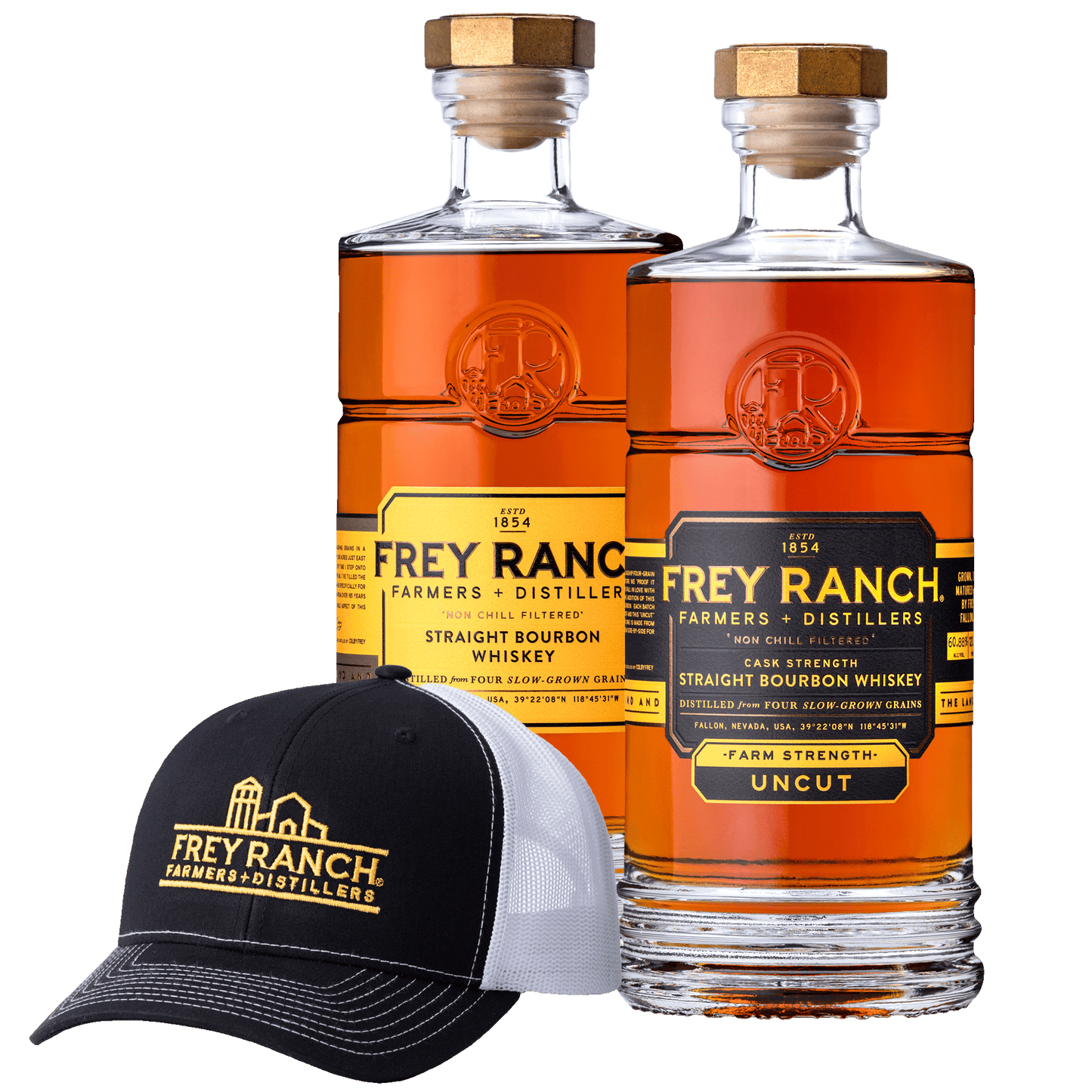 Straight Bourbon Whiskey & Farm Strength Uncut - Free Hat!